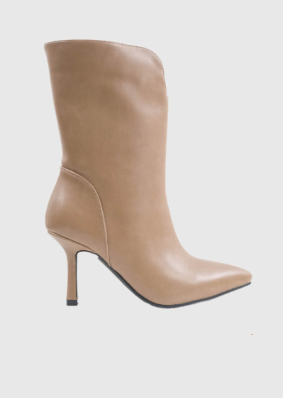 AZAREY beige pointed toe boots