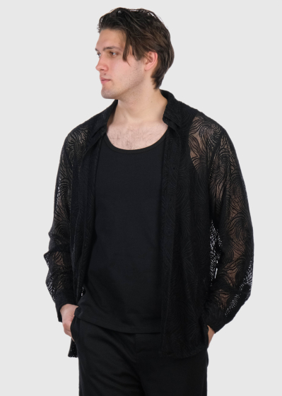 Marcantonio black long sleeve shirt