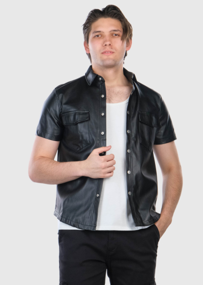 Manfredino black shirt with pockets