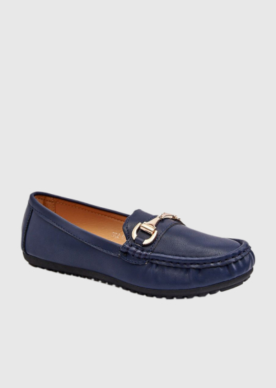 Asunción dark blue women's moccasins