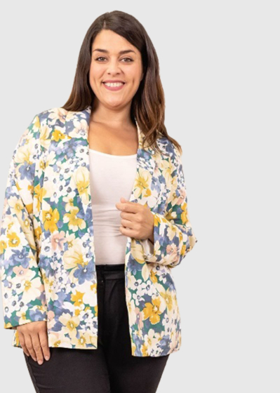 Alejandrina Plus Size floral printed blazer