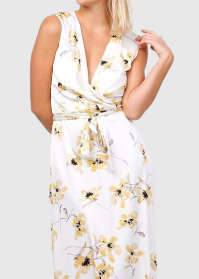 Corina Plus Size long wrap dress