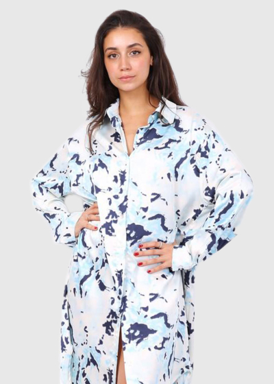 Angeli Plus Size long sleeve shirt dress