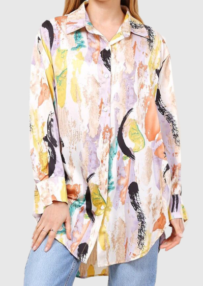Perlita Plus Size printed blouse