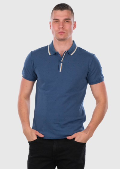 Delfín dark blue emroidered polo shirt