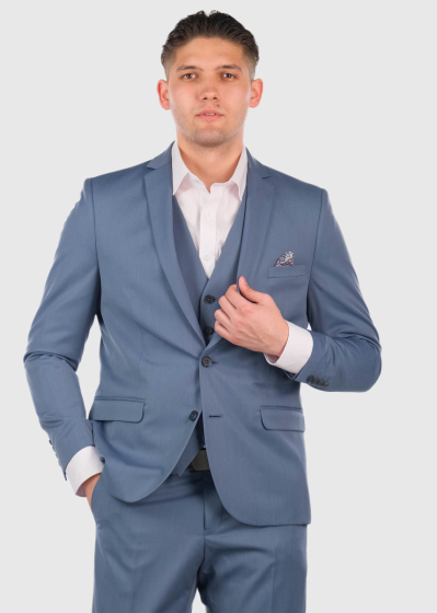 Conrado Slim Fit blue woolen suit