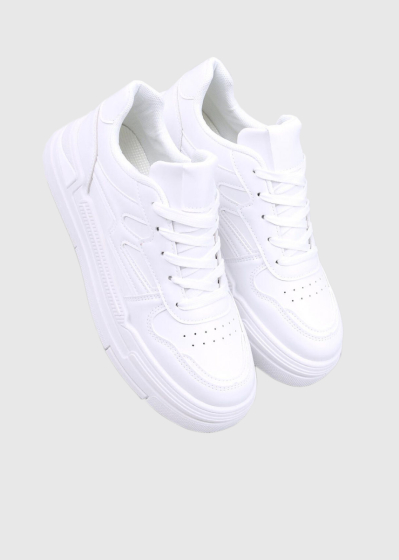 Gertrudis white women's lace-up sneakers