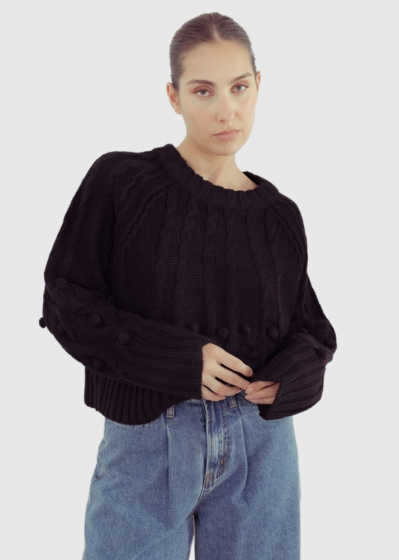 Black knitted sweater