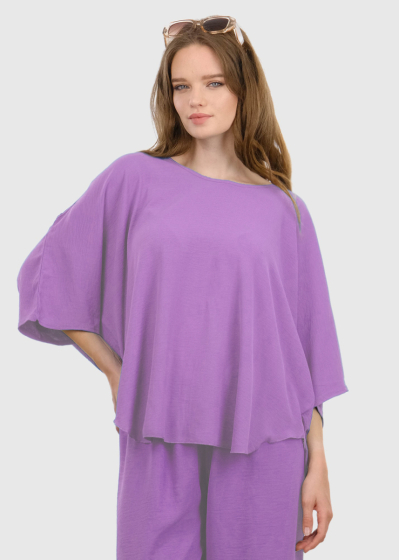 Sonia violeta blūze oversize stilā