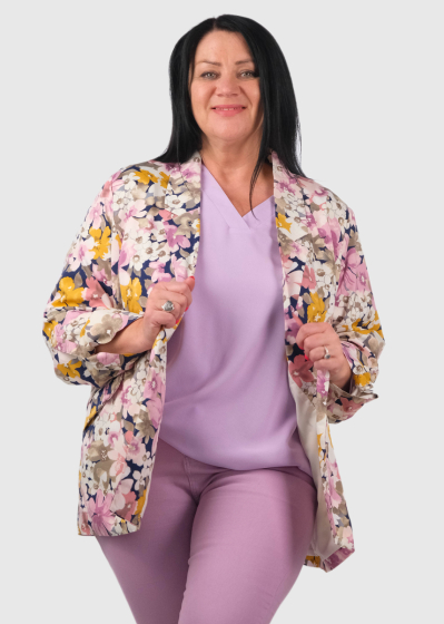 Alejandrina Lielo izmēru žakete ar ziedu rakstu 