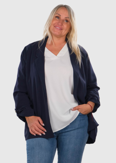 Alfonsa Plus Size dark blue blazer