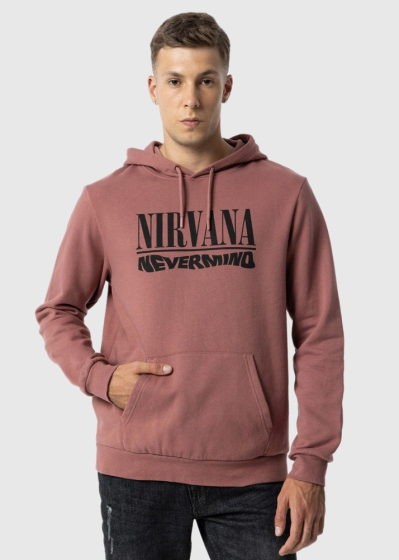 Dark pink mens hoodie with a sign