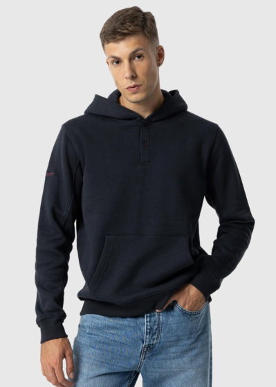 Dark blue mens hoodie with pocket