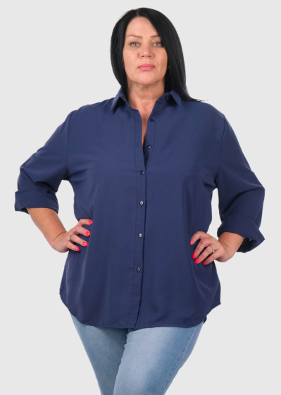 Alina Lielo izmēru tumši zila blūze