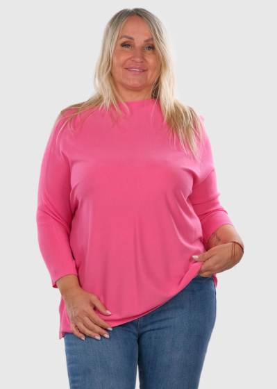 Javiera Lielo izmēru rozā sieviešu džemperis