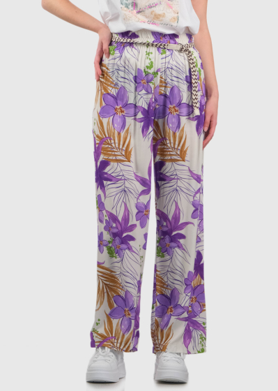 Clarisa wide leg floral printed trousers
