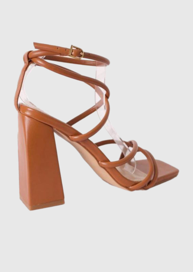 Josefa brown thick heeled sandals