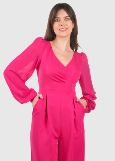 Amaranta pink long sleeve  jumpsuit