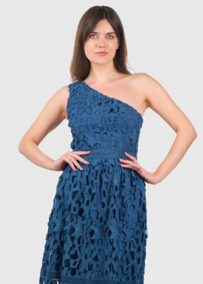 Julieta blue one shoulder evening dress