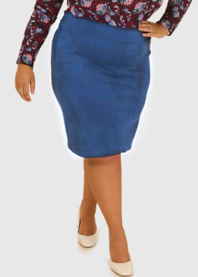 Adele Plus Size blue bodycon skirt