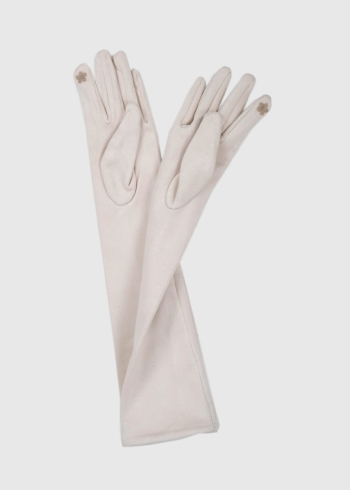 Luna white long gloves