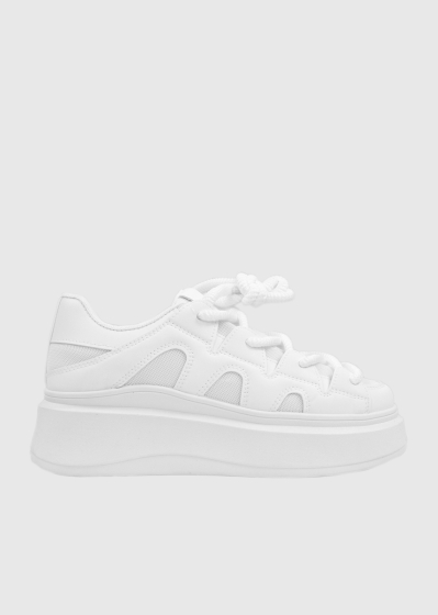 Marcelina white lace-up sneakers