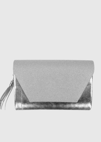 Miguela silver clutch