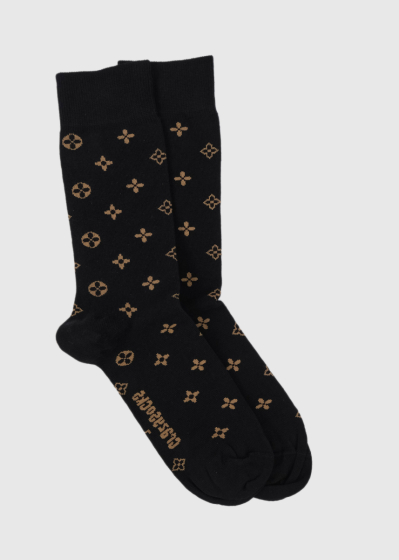 Modesto black men's socks with a print