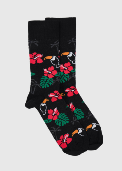 Natalio black men's socks with a print