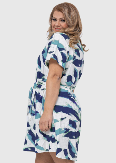 Norma Lielo izmēru pagarinātā blūze ar rakstu 