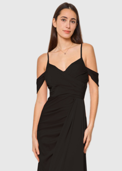 Pastora black cami strap evening dress