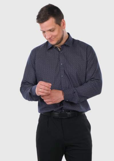 Paulino dark blue printed shirt