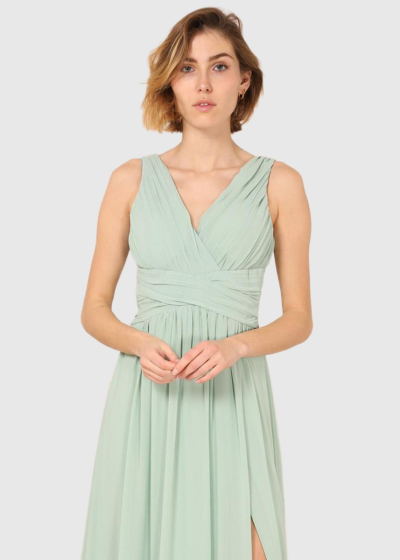 Rufina light green long evening dress