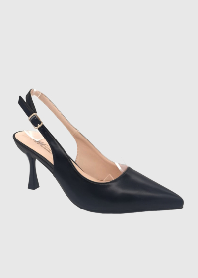 Graziella black pointed toe heeled shoes 
