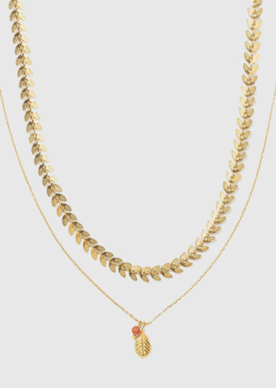 Cintia gold-colored necklace set