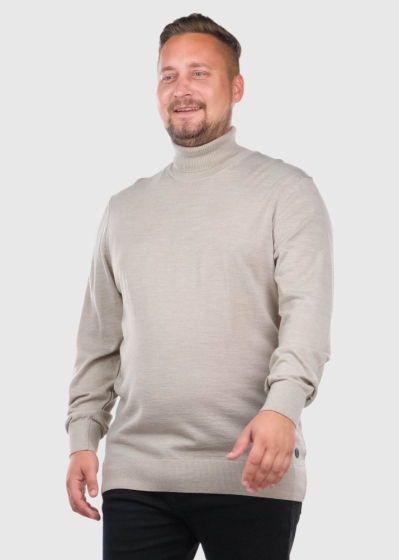 Consalvo Lielo izmēru bēšs džemperis ar augstu apkakli