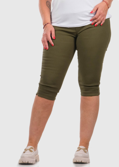 Ginevra Plus Size хаки укороченные брюки
