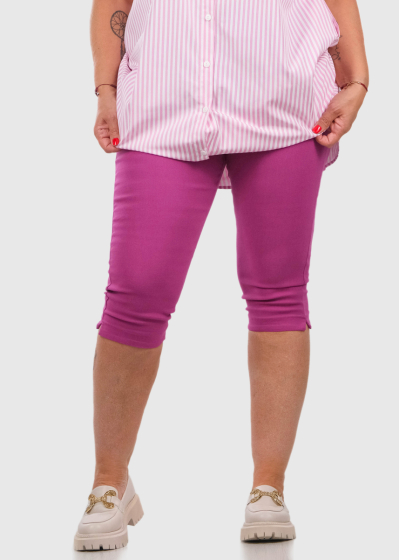 Ginevra Plus Size темно-розовые укороченные брюки