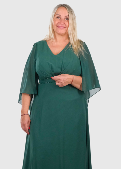 Sebastiana Plus Size green evening dress