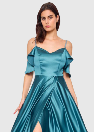 Aamina long off-shoulder evening dress