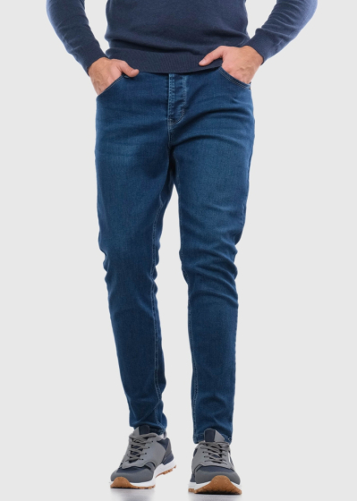 Michelangelo Slim Fit blue jeans ar kabatām