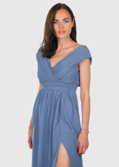 Rubina blue long evening dress