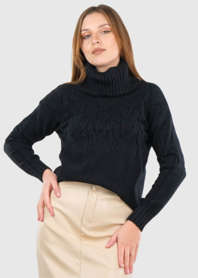 Severina black womens warm sweater