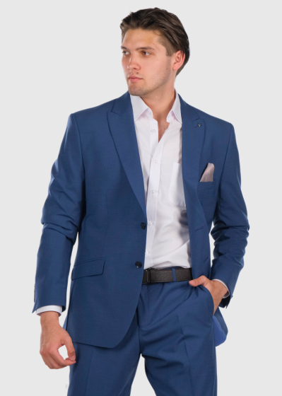 Akeno Slim Fit blue woolen men's suit