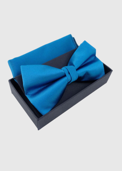 Ansat blue bow tie and handkerchief
