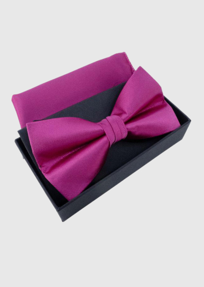 Ansat pink bow tie and handkerchief