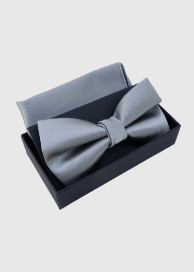 Ansat grey bow tie and handkerchief