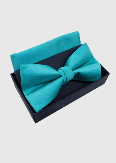 Ansat light blue bow tie and handkerchief