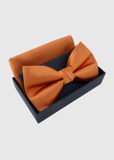 Ansat orange bow tie and handkerchief