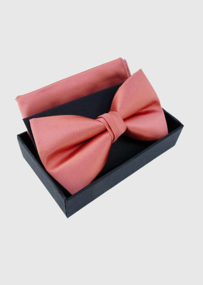 Ansat pink bow tie and handkerchief